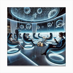 A Futuristic Zero Gravity Lounge In A Lunar Themed 1024x1024 Canvas Print