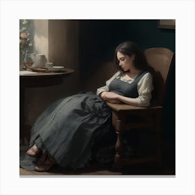 The Poor Sleeping Girl Canvas Print