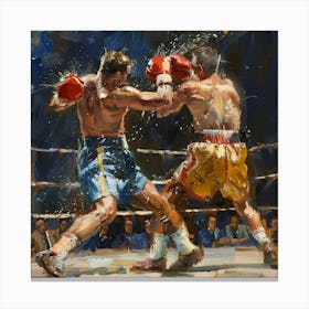 Boxers In Action 1 Canvas Print