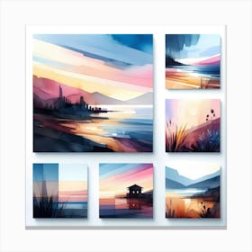 Abstract Landscape Set Canvas Print