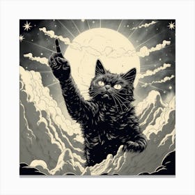 Cat Pointing Up The Sky Above 3 Canvas Print