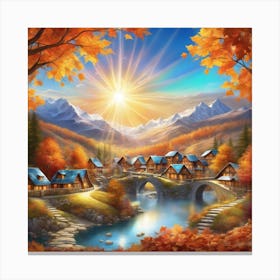 Autumn Village 26 Canvas Print