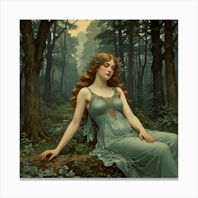 Girl In The Woods Canvas Print