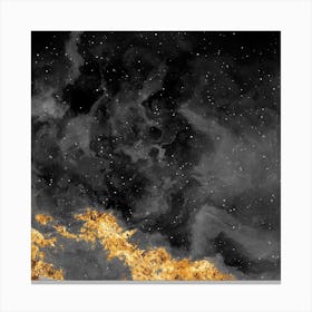 100 Nebulas in Space with Stars Abstract in Black and Gold n.008 Canvas Print