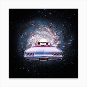 Space Car Square Canvas Print