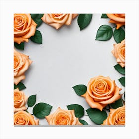 Orange Roses On White Background 2 Canvas Print