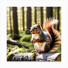 Squirrel In The Forest 109 Canvas Print