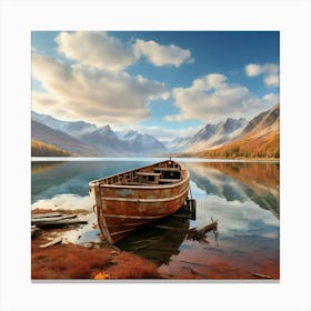 Boat On The Lake 2 Canvas Print