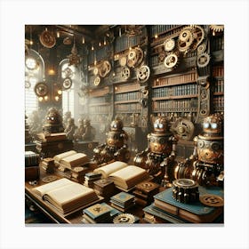 Steampunk Library 1 Canvas Print