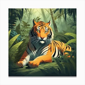 Tiger In The Jungle 37 Canvas Print