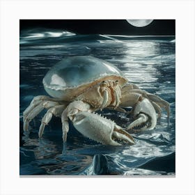 Crab In The Moonlight 32 Canvas Print