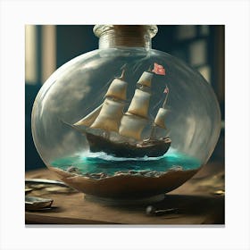 Ship In A Bottle 10 Canvas Print