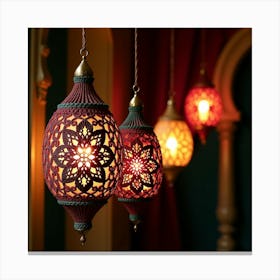 Three Hanging Lamps Canvas Print