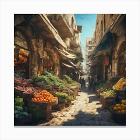 Fruit Market In Jerusalem Canvas Print