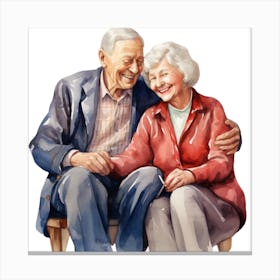 Old Couple Hugging 1 Canvas Print