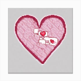 Pixel Heart Canvas Print