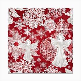 Angels And Snowflakes 2 Canvas Print