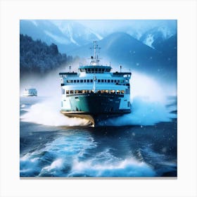 Ferry On The Water Canvas Print