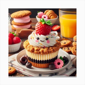 Cupcakes And oatmealCookies Canvas Print