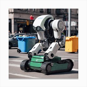 Robot On The Street 75 Canvas Print