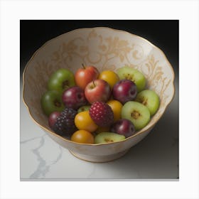 Fruit In A Patterned Bowl Canvas Print