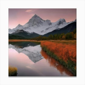 Mountain Lake At Sunrise Canvas Print