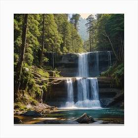 Waterfall In The Forest 11 Canvas Print