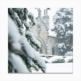 Church In The Snow 1 Canvas Print