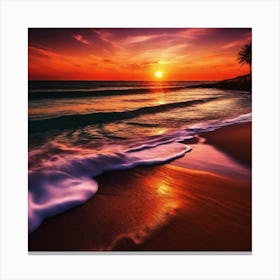 Sunset On The Beach 973 Canvas Print