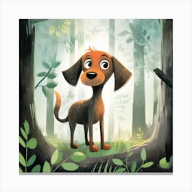 Dog In The Woods Canvas Print