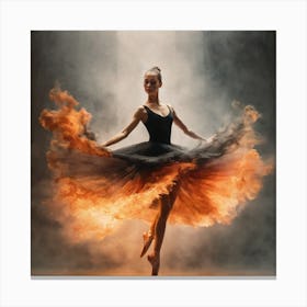 Ballet Dancer In Flames Canvas Print