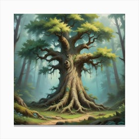 Fantasy Tree In The Forest Art Print 1 Canvas Print