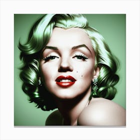 Emerald Tresses Marilyn Monroe Canvas Print