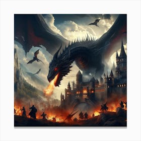 Big fire dragon Canvas Print