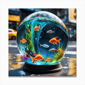 Fish Snowglobe Canvas Print