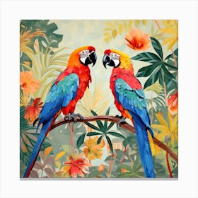 Bird In Nature Macaw 4 Canvas Print