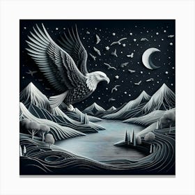 Eagle In Flight Canvas Print