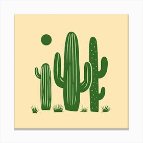 Rizwanakhan Simple Abstract Cactus Non Uniform Shapes Petrol 41 Canvas Print