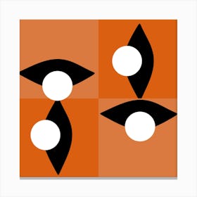 Orange Checkered Eye Canvas Print