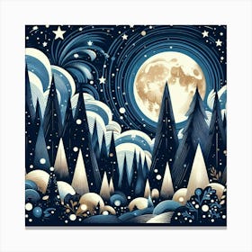 Night In The Forest Canvas Print