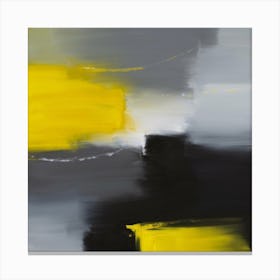 Black Yellow And Grey Abstract Painting Paintin Canvas Print
