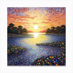 Sunset Over The Water 3 Canvas Print