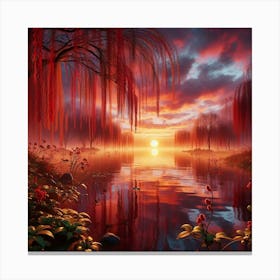 Sunset On The Lake Canvas Print