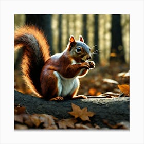 Squirrel In The Forest 31 Canvas Print