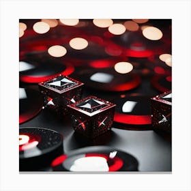 Red and lit up lights Canvas Print