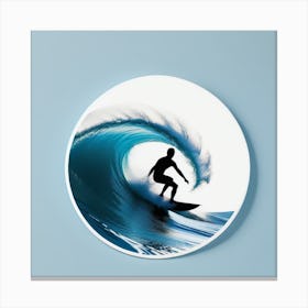 Surfer On A Wave Canvas Print