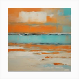 'Ocean' Abstract Orange and Blue Canvas Print
