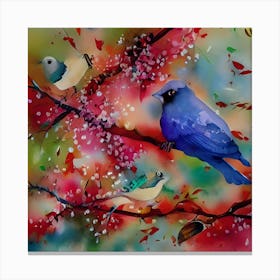 Painted Birds Canvas Print