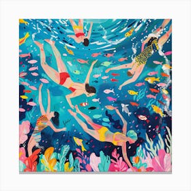 Swimmers in the Style of Matisse 3 Canvas Print