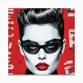 Woman With Red Lipstick Canvas Print